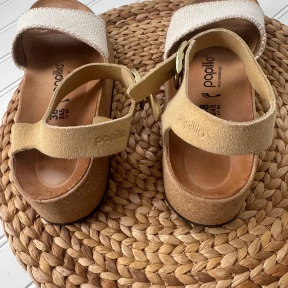 BIRKENSTOCK Papillio Glenda Platform Sandals In Beige NEW 7 - Picture 4 of 10